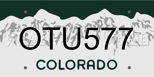 OTU577 Colorado License Plate