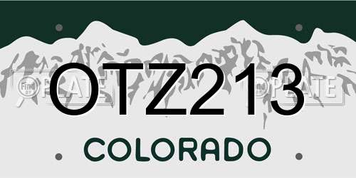 OTZ213 Colorado License Plate