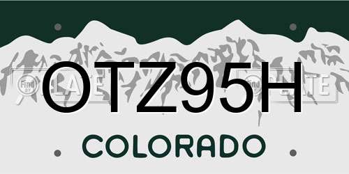 OTZ95H Colorado License Plate