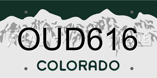 OUD616 Colorado License Plate