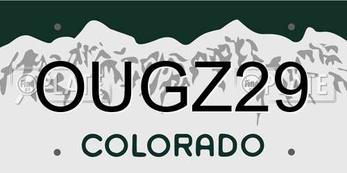 OUGZ29 Colorado License Plate