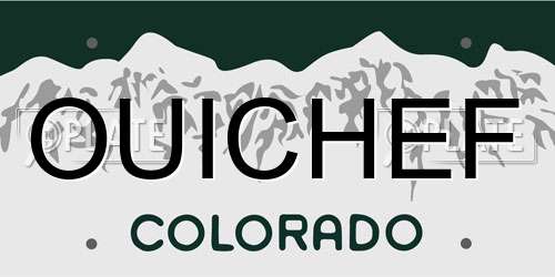 OUICHEF Colorado License Plate