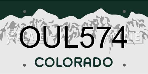 OUL574 Colorado License Plate
