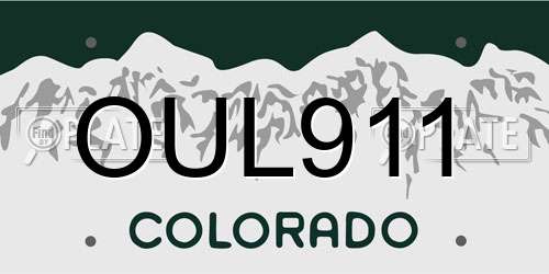 OUL911 Colorado License Plate