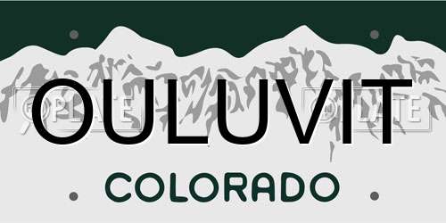 OULUVIT Colorado License Plate