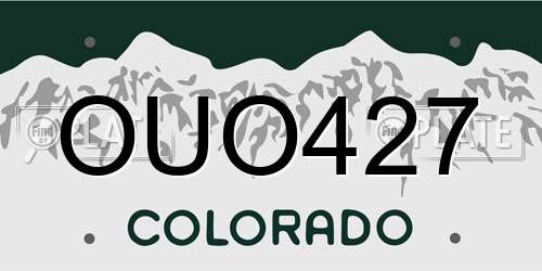 OUO427 Colorado License Plate
