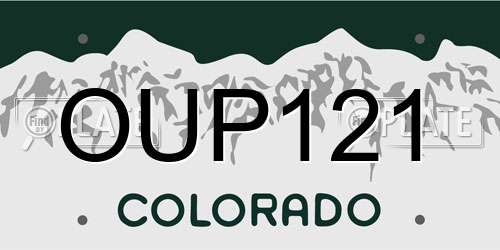 OUP121 Colorado License Plate