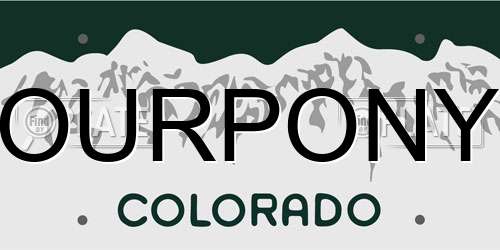 OURPONY Colorado License Plate