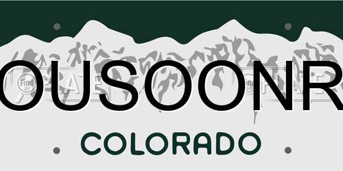 OUSOONR Colorado License Plate