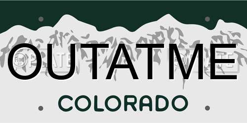 OUTATME Colorado License Plate
