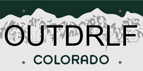 OUTDRLF Colorado License Plate