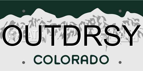 OUTDRSY Colorado License Plate