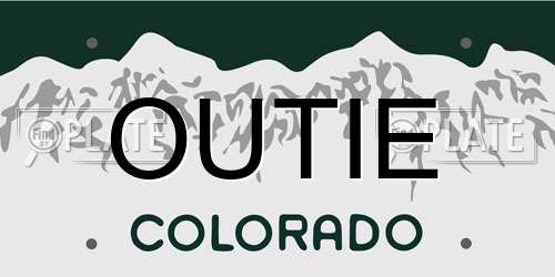 OUTIE Colorado License Plate