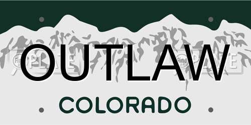 OUTLAW Colorado License Plate