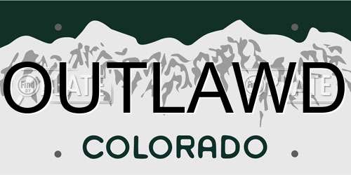 OUTLAWD Colorado License Plate