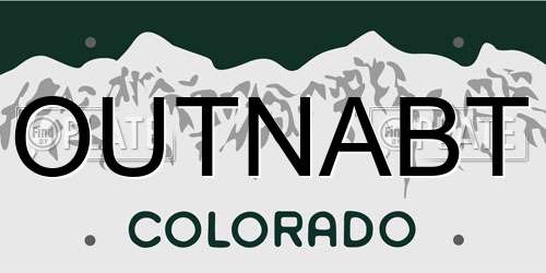 OUTNABT Colorado License Plate