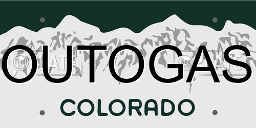 OUTOGAS Colorado License Plate