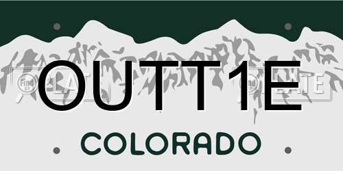 OUTT1E Colorado License Plate