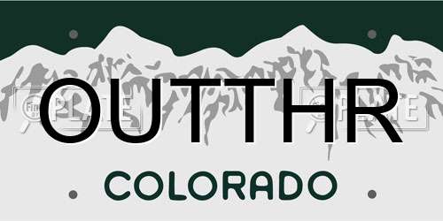 OUTTHR Colorado License Plate