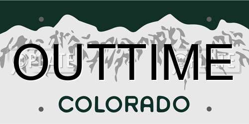 OUTTIME Colorado License Plate