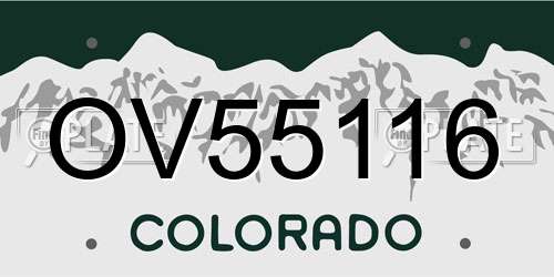 OV55116 Colorado License Plate