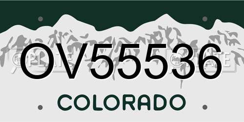 OV55536 Colorado License Plate