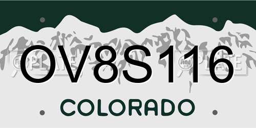 OV8S116 Colorado License Plate