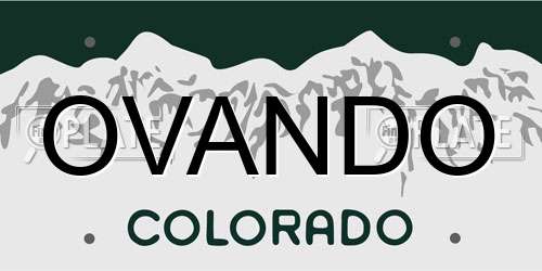 OVANDO Colorado License Plate