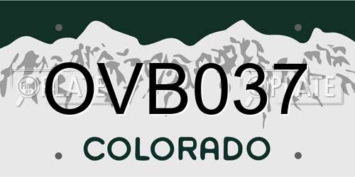 OVB037 Colorado License Plate