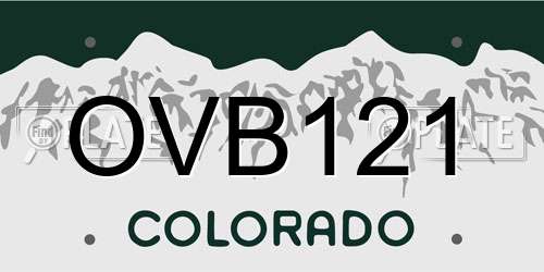 OVB121 Colorado License Plate