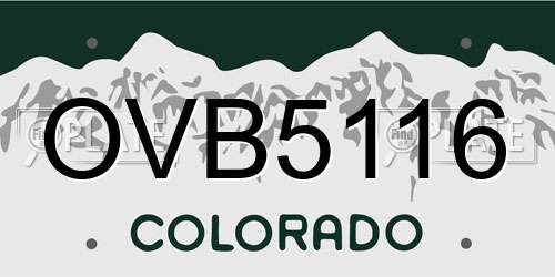OVB5116 Colorado License Plate