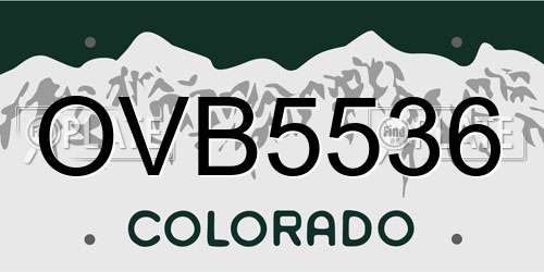 OVB5536 Colorado License Plate