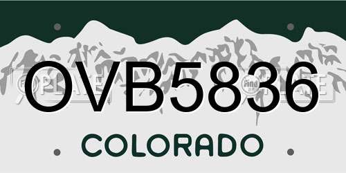 OVB5836 Colorado License Plate