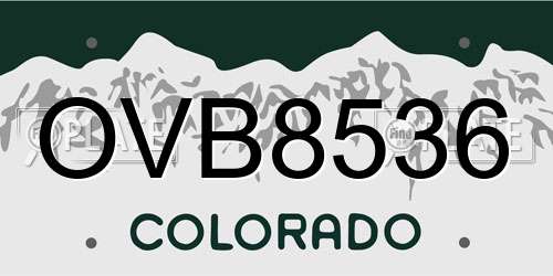OVB8536 Colorado License Plate