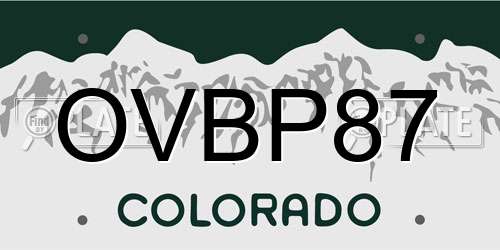 OVBP87 Colorado License Plate