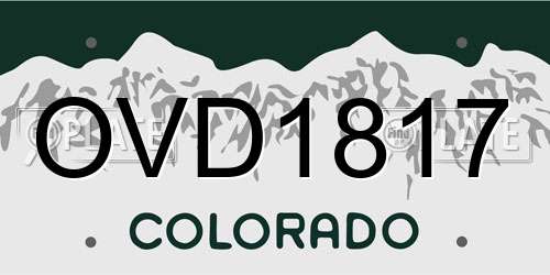 OVD1817 Colorado License Plate