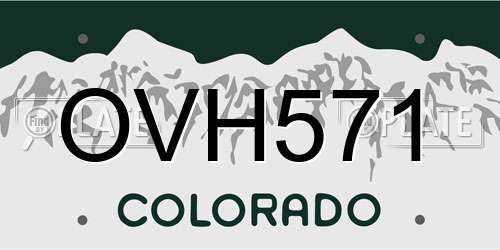 OVH571 Colorado License Plate