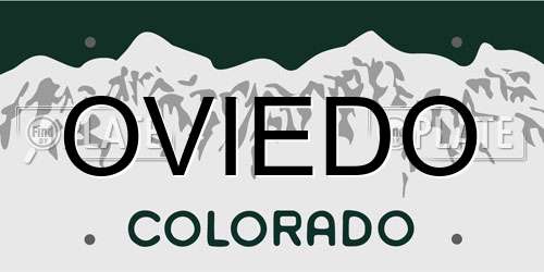 OVIEDO Colorado License Plate