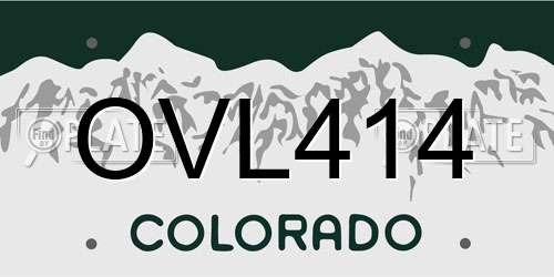 OVL414 Colorado License Plate