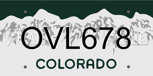 OVL678 Colorado License Plate
