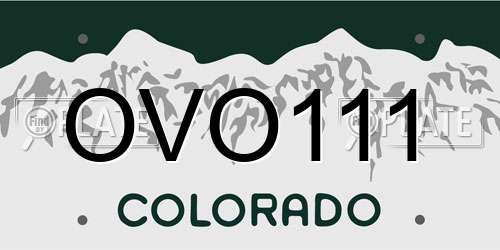OVO111 Colorado License Plate