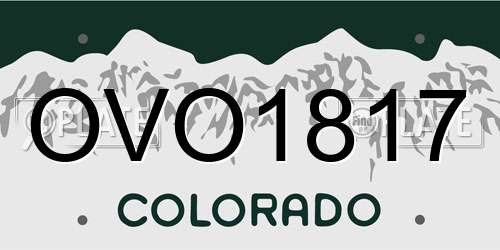 OVO1817 Colorado License Plate