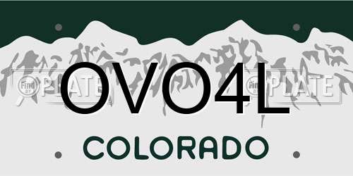 OVO4L Colorado License Plate