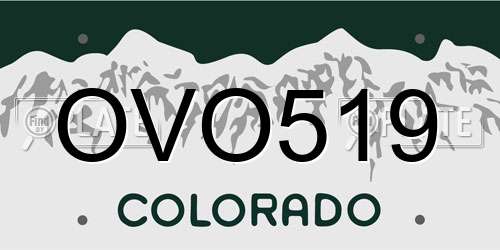 OVO519 Colorado License Plate