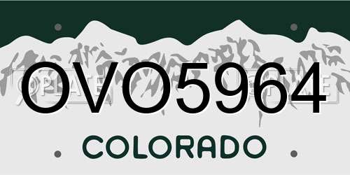 OVO5964 Colorado License Plate