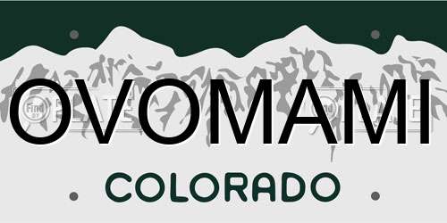 OVOMAMI Colorado License Plate