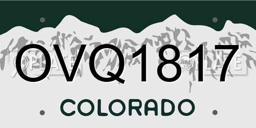 OVQ1817 Colorado License Plate