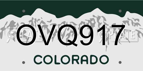 OVQ917 Colorado License Plate
