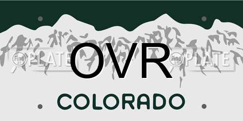 OVR Colorado License Plate