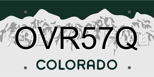 OVR57Q Colorado License Plate